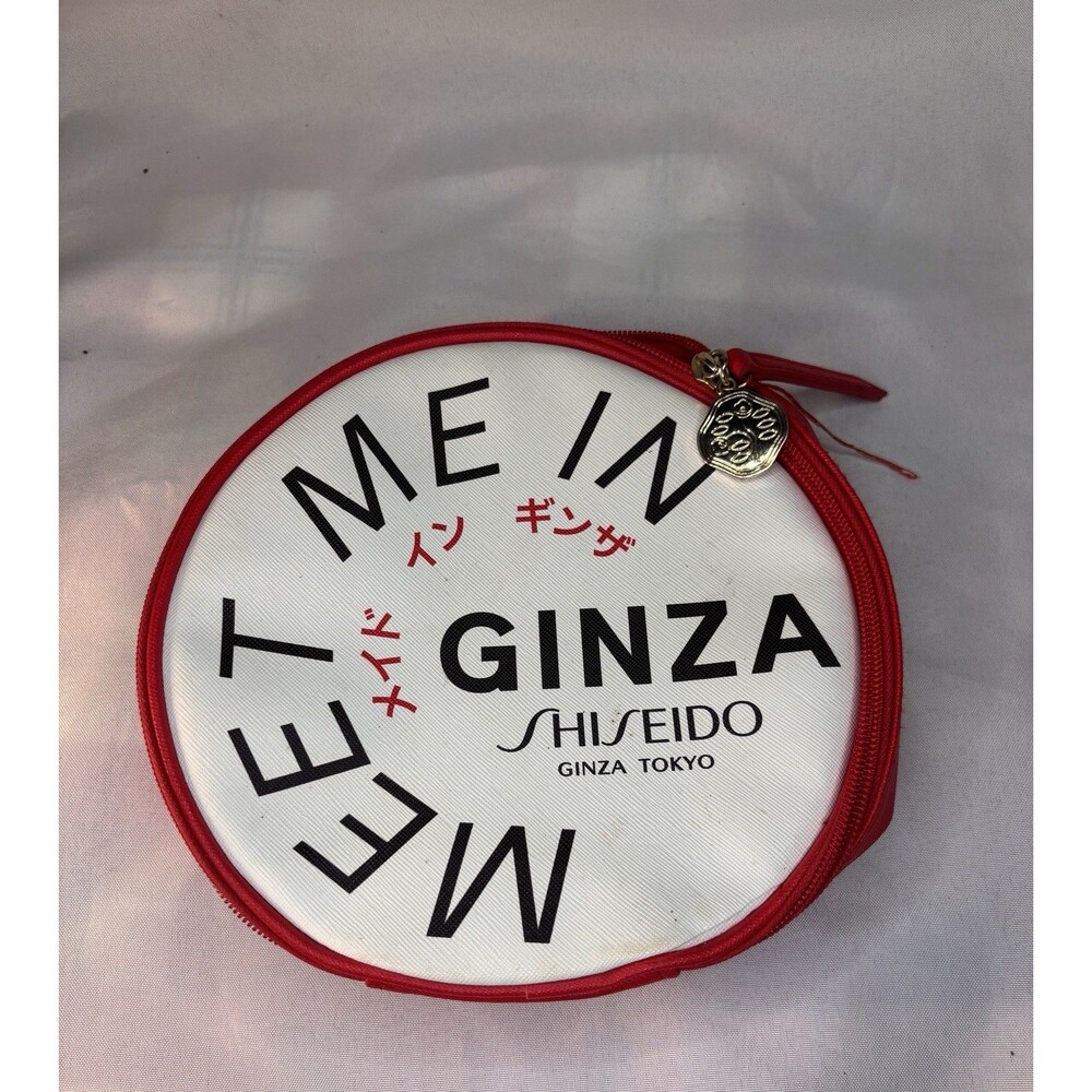 Shiseido Makeup Cosmetics Red Round Bag MEET ME IN GINZA Tokyo Japan Japanese